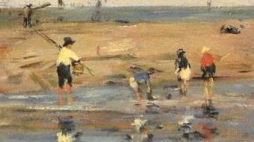 Fragment obrazu Eugène Boudina: „Pêcheurs en bord de mer”. Źródło: CKZ