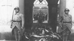 Bajończycy trzymający wartę przed Grobem Nieznanego Żołnierza. Źródło: NAC