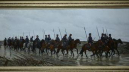 Obraz Józefa Chełmońskiego „Kozacy” zaprezentowany na wystawie „Bronisław Krystall. Testament”. Fot. PAP/J. Kamiński