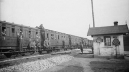 Pociąg z przesiedlonymi w drodze na Ziemie Odzyskane. 1946 r. Fot. PAP/CAF/S. Urbanowicz