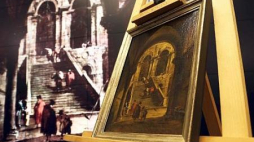 Obraz "Schody pałacowe" Francesco Guardiego przekazany Muzeum Narodowemu w Warszawie Fot. PAP/T. Gzell