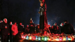 Pomnik Ofiar Wielkiego Głodu w Kijowie. 28.11.2015. Fot. PAP/EPA