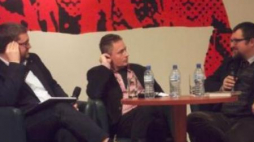 Dyskusja w IPN: J. Ołdakowski, P. Skwieciński, W. Bułhak. Fot. M. Szukała