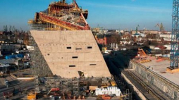 Bryła Muzeum II Wojny Światowej w Gdańsku - grudzień 2015 r. 