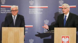 Szef MSZ Witold Waszczykowski i szef MSZ Niemiec Frank-Walter Steinmeier (L).Warszawa, 19.04.2016. Fot. PAP/P. Supernak 