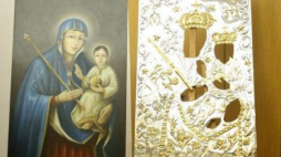 Zrekonstruowany obraz Matki Boskiej Kazimierzeckiej - Patronki Wołynia. Fot. PAP/L. Szymański 