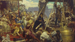 Obraz Jana Matejki „Zawieszenie dzwonu Zygmunta na wieży katedry w roku 1521 w Krakowie”. Fot. PAP/J. Morek;J. Rosikoń