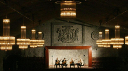 Koncert w podziemiach kopalni soli w Wieliczce - komora Warszawa. 2009 r. Fot. PAP/J. Bednarczyk 