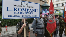 50. Marsz Szlakiem I Kompanii Kadrowej wyrusza z Krakowa. 2015 r. Fot. PAP/J. Bednarczyk 