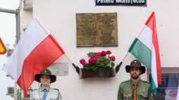 Tablica upamiętniająca Petera Mansfelda (skrzyżowanie ulic P. Mansfelda i Romka Strzałkowskiego) w Poznaniu. Obchody 60-lecia Poznańskiego Czerwca 1956. Fot. PAP/J. Kaczmarczyk