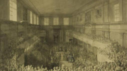 Uchwalenie Konstytucji 3 maja - grafika J. P. Norblina. Źródło: BN Polona