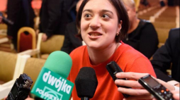 Veriko Tchumburidze podczas ogłoszenia wyników XV Międzynarodowego Konkursu Skrzypcowego im. Henryka Wieniawskiego. Fot. PAP/J. Kaczmarczyk