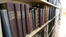 Książki na bibliotecznej półce. Fot. PAP/R. Guz 