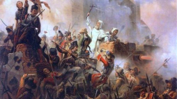 Augustyn Kordecki podczas obrony Jasnej Góry. Obraz Januarego Suchodolskiego. Fot. Wikimedia Commons