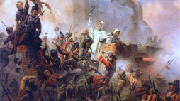 O. Augustyn Kordecki podczas obrony Jasnej Góry. Obraz Januarego Suchodolskiego. Fot. Wikimedia Commons