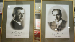 Portrety płk. Ignacego Matuszewskiego (P) oraz mjr. Henryka Floyar-Rajchmana (L). Fot. PAP/L. Szymański