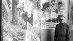 Józef Mehoffer w swojej pracowni. 1933 r. Fot. NAC