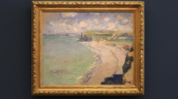 Obraz Claude'a Moneta "Plaża w Pourville" w Muzeum Narodowym w Poznaniu. Fot. PAP/A. Ciereszko
