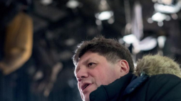 Dyrektor Teatru Śląskiego Robert Talarczyk podczas konferencji prasowej przed prapremierą spektaklu "Wujek'81. Czarna ballada". Fot. PAP/A. Grygiel