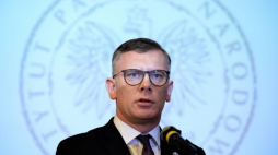 Wiceszef Kolegium IPN, dyrektor WBH Sławomir Cenckiewicz podczas konferencji prasowej nt. zbioru zastrzeżonego w Centrum Edukacyjnym IPN. Fot. PAP/J. Turczyk