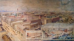 Panorama dawnej Łodzi zaprezentowana po pracach konserwatorskich w Centralnym Muzeum Włókiennictwa. Fot. PAP/G. Michałowski 
