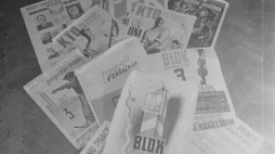 Plakaty i ulotki wyborcze partii Bloku Stronnictw Demokratycznych - wybory do Sejmu Ustawodawczego. 1947 r. Fot. PAP/CAF/J. Baranowski