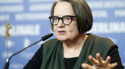 Agnieszka Holland podczas konferencji prasowej w trakcie festiwalu Berlinale. Fot. PAP/EPA
