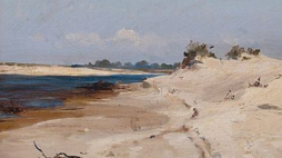 Obraz Jana Stanisławskiego "Brzegi Dniepru - Pejzaż III. Ukraina". 