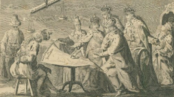 "Obraz Europy w lipcu 1772" - alegoria I rozbioru Polski. Źródło: CBN Polona