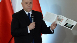 Wystąpienie wiceprezesa Ruchu Społecznego im. prezydenta RP Lecha Kaczyńskiego – Koordynatora Komisji Organizacyjnej Jacka Sasina podczas  gali wręczenia nagrody im. prezydenta Lecha Kaczyńskiego. Fot. PAP/J. Turczyk