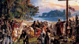 "Zaprowadzenie chrześcijaństwa". Obraz Jana Matejki. Źródło: Wikipedia