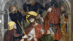 Nicolaus Haberschrack, Cierniem ukoronowanie Chrystusa. Kwatera z retabulum ołtarza głównego z kościoła augustianów w Krakowie. Źródło: MNK
