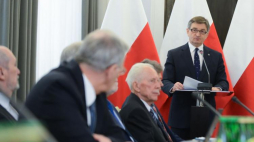 Marszałek Sejmu Marek Kuchciński podczas konferencji "Konstytucja Solidarności" w Senacie. Fot. PAP/J. Kamiński