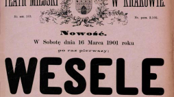 Afisz z premiery "Wesela" w 1901. Źródło: Wikipedia