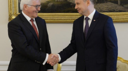 Prezydenci Polski i Niemiec - Andrzej Duda (P) oraz Frank-Walter Steinmeier (L) podczas spotkania w Pałacu Prezydenckim w Warszawie. Fot. PAP/J. Turczyk