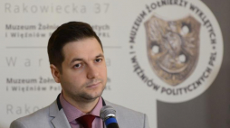 Wiceminister sprawiedliwości Patryk Jaki podczas konferencji prasowej "Ogłoszenie konkursu na opracowanie koncepcji ekspozycji stałej w Muzeum Żołnierzy Wyklętych i Więźniów Politycznych PRL w Warszawie". Warszawa, 14.06.2017.Fot. PAP/J. Kamiński