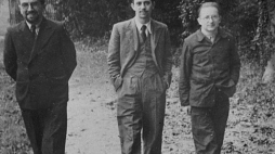 Od lewej: Henryk Zygalski, Jerzy Różycki i Marian Rejewski. Poznań, lata 30. XX w. Fot. PAP/Reprodukcja