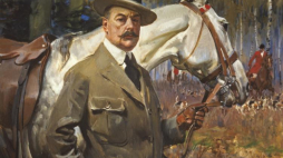 Obraz Wojciecha Kossaka pt. Autoportret z koniem na polowaniu. 1924. W zbiorach Muzeum Narodowego w Warszawie. PAP/Reprodukcja 