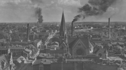 Panorama Łodzi - południowa strona miasta. Lata międzywojenne. Fot. NAC