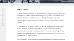 Screen strony "Zapisy Terroru"