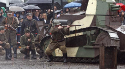 Rekonstrukcja jednego z epizodów bitwy o Białystok z 22 sierpnia 1920 r. Fot. PAP/A. Reszko 