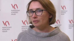 Przewodnicząca Akademii Młodych Uczonych PAN dr Anna Ajduk.. Źródło: serwis wideo PAP