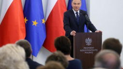 Prezydent Andrzej Duda podczas spotkania w Pałacu Prezydenckim z ambasadorami RP. Fot. PAP/P. Supernak 