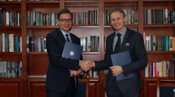 Prezes IPN dr Jarosław Szarek oraz dyrektor Instytutu Historii Litwy w Wilnie dr Rimantas Miknys. Fot. Inga Budweil (IPN)