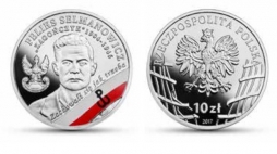 Moneta kolekcjonerska NBP: Feliks Selmanowicz „Zagończyk”. Źródło: Narodowy Bank Polski