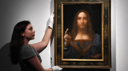 Obraz "Salvator Mundi". Fot. PAP/EPA