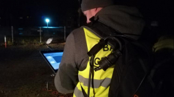 Badania IPN przy użyciu georadaru okolic b. gmachu powiatowy UBP w Bielsku. Źródło: IPN