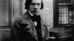 Reprodukcja fotografii Fryderyka Chopina z 1848 r. Fot. PAP/CAF