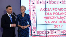 Prezydent Andrzej Duda z małżonką Agatą Kornhauser-Dudą biorą udział w II edycji "Podsumowania Roku Akcji Pomocy Polakom na Wschodzie". Fot. PAP/R. Pietruszka