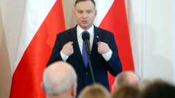 Prezydent Andrzej Duda podczas Lekcji RP nt. Marca '68 w Belwederze. Fot. PAP/A. Guz